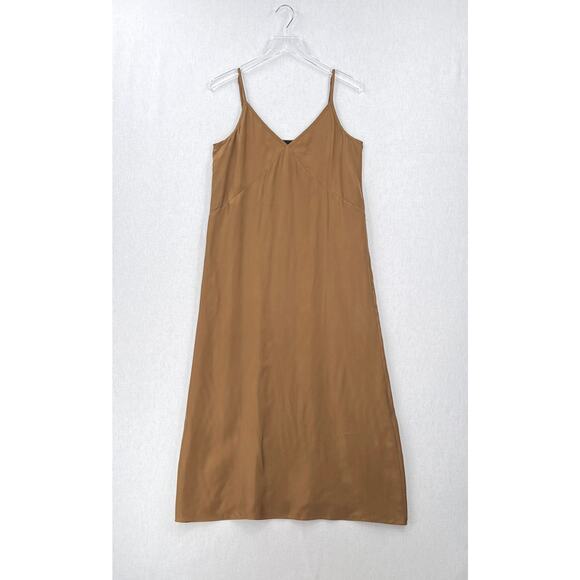 JENNI KAYNE Rio Slip Dress Womens Small Bronze Camel Maxi Strappy A-Line Luxury - Picture 5 of 16